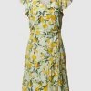 SMASHED LEMON Knielanges Kleid Aus Viskose Mit Allover-Muster - Hellgrün