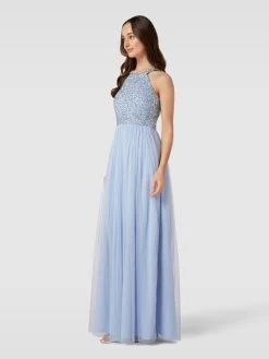 Jake*s Cocktail Abendkleid Mit Zierbesatz - Hellblau