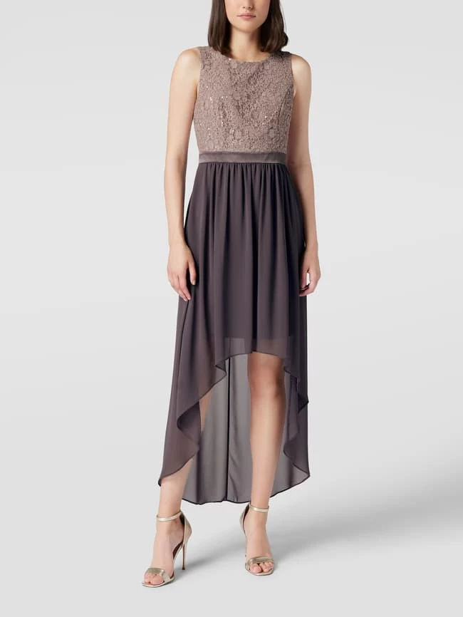 Jake*s Cocktail Cocktailkleid Im Vokuhila-Stil Mit Paillettenbesatz - Taupe 3 Jake*s Cocktail Cocktailkleid Im Vokuhila-Stil Mit Paillettenbesatz - Taupe