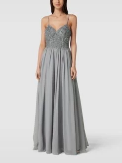 Laona Abendkleid Mit Ziersteinbesatz - Mittelgrau