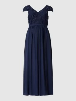 My Mascara Curves PLUS SIZE Abendkleid Aus Spitze Und Chiffon - Dunkelblau