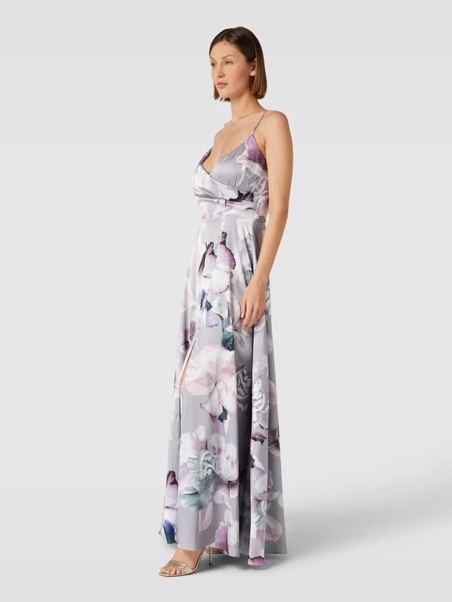 Swing Abendkleid In Wickel-Optik - Silber 3 Swing Abendkleid In Wickel-Optik - Silber