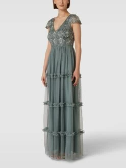 LACE & BEADS Abendkleid Mit Paillettenbesatz - Grün