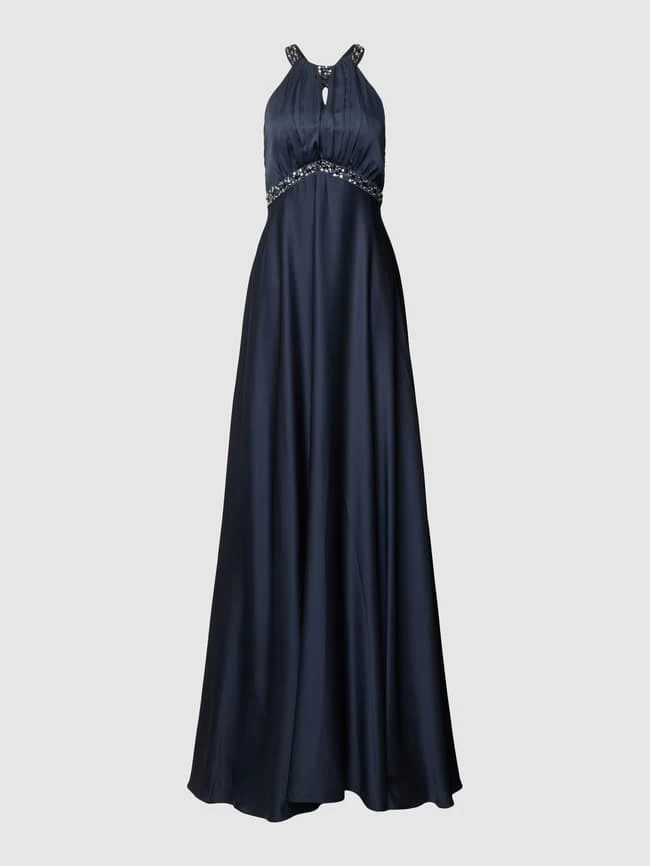 Jake*s Cocktail Abendkleid Mit Neckholder - Marineblau Meliert 3 Jake*s Cocktail Abendkleid Mit Neckholder - Marineblau Meliert – Bild 2