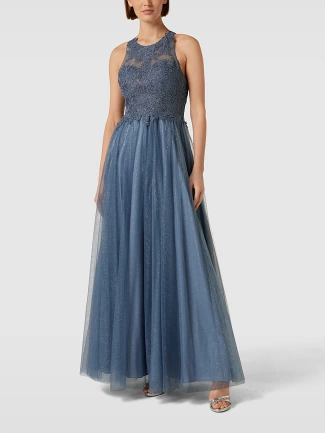 Mascara Abendkleid Mit Neckholder - Bleu 3 Mascara Abendkleid Mit Neckholder - Bleu