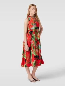 Marc Cain Blusenkleid Mit Allover-Muster - Rot