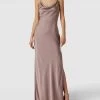 Unique Abendkleid Mit Wasserfall-Ausschnitt - Altrosa