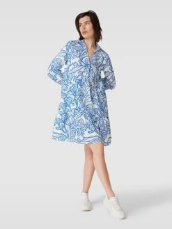 Christian Berg Woman Hemdblusenkleid Mit Allover-Muster - Royalblau