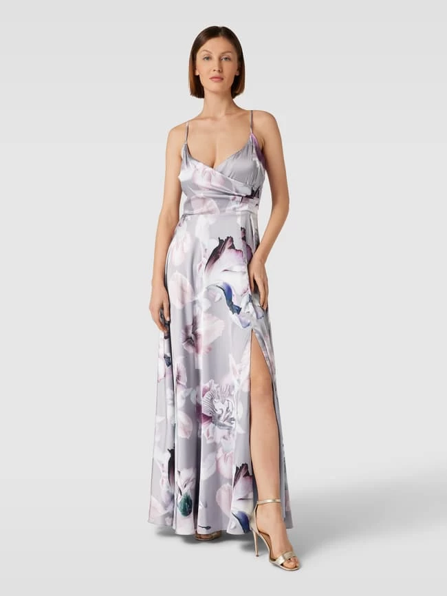 Swing Abendkleid In Wickel-Optik - Silber 6 Swing Abendkleid In Wickel-Optik - Silber – Bild 4