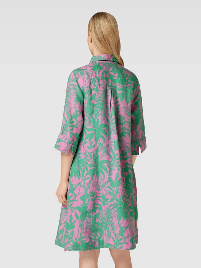 Christian Berg Woman Blusenkleid Aus Leinen Mit Allover-Print - Dunkelgrün 7 Christian Berg Woman Blusenkleid Aus Leinen Mit Allover-Print - Dunkelgrün – Bild 5