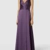 Luxuar Abendkleid Mit Herz-Ausschnitt - Pflaume