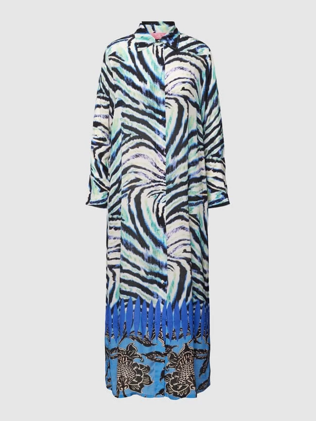 Yippie Hippie Blusenkleid Mit Allover-Muster - Blau 4 Yippie Hippie Blusenkleid Mit Allover-Muster - Blau – Bild 2