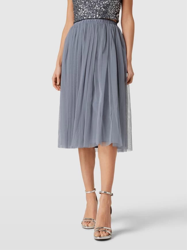 Jake*s Cocktail Midirock Mit Tüll - Mittelgrau Meliert 6 Jake*s Cocktail Midirock Mit Tüll - Mittelgrau Meliert – Bild 4