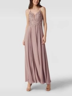Mascara Abendkleid Mit Zierbesatz - Mauve
