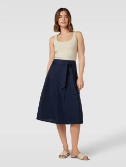 Montego Midirock Mit Bindegürtel - Dunkelblau