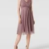 TROYDEN COLLECTION Cocktailkleid Mit Taillenpasse - Mauve