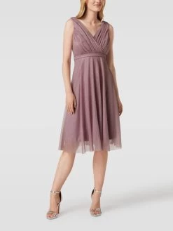 TROYDEN COLLECTION Cocktailkleid Mit Taillenpasse - Mauve