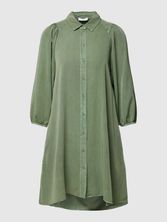 Jake*s Casual Hemdblusenkleid Mit Viskose-Anteil In Unifarbenem Design - Olivgrün 4 Jake*s Casual Hemdblusenkleid Mit Viskose-Anteil In Unifarbenem Design - Olivgrün – Bild 2