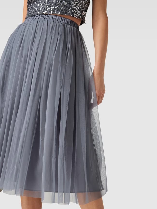 Jake*s Cocktail Midirock Mit Tüll - Mittelgrau Meliert 5 Jake*s Cocktail Midirock Mit Tüll - Mittelgrau Meliert – Bild 3