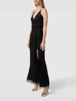 LACE & BEADS Abendkleid Mit Paillettenbesatz - Schwarz