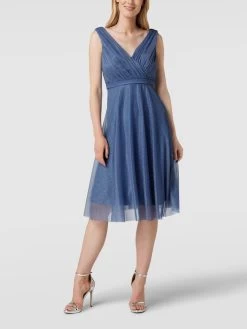 TROYDEN COLLECTION Cocktailkleid Mit Taillenpasse - Bleu
