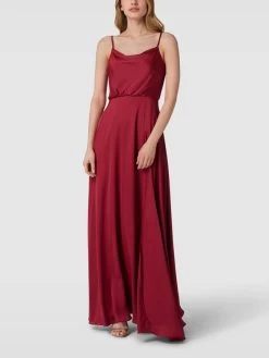 Jake*s Cocktail Abendkleid Mit Wasserfall-Ausschnitt - Dunkelrot