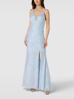 Mascara Abendkleid Mit Paillettenbesatz - Bleu