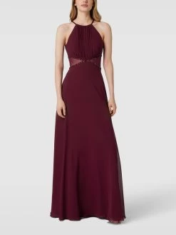 Jake*s Cocktail Abendkleid Mit Amerikanischem Ausschnitt - Bordeaux Rot