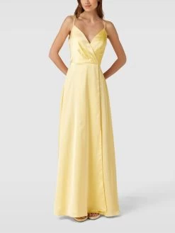 Luxuar Abendkleid In Wickel-Optik - Gelb