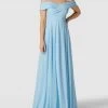 TROYDEN COLLECTION Abendkleid Mit Volants - Hellblau