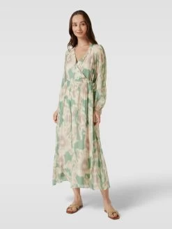 Jake*s Collection Midikleid Mit V-Ausschnitt - Hellgrün