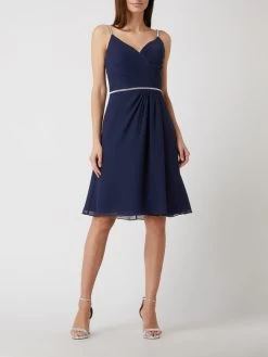 Luxuar Cocktailkleid Mit Strasssteinbesatz - Dunkelblau