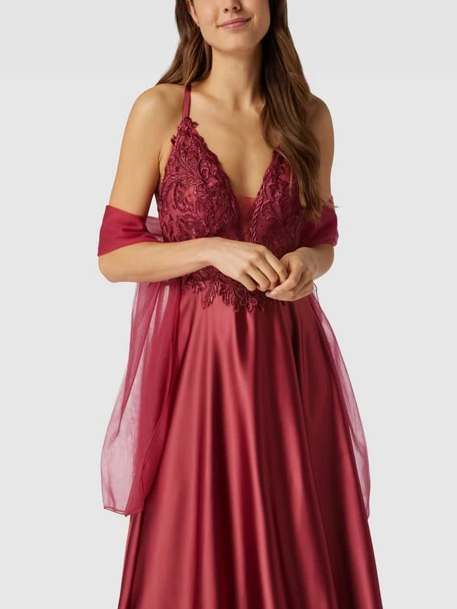 Luxuar Abendkleid Mit Zierbesatz - Rostrot 5 Luxuar Abendkleid Mit Zierbesatz - Rostrot – Bild 3