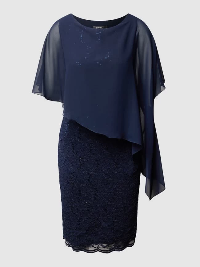 Swing Cocktailkleid Aus Floraler Spitze - Blau 4 Swing Cocktailkleid Aus Floraler Spitze - Blau – Bild 2