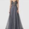 Unique Abendkleid Mit Effektgarn - Mittelgrau