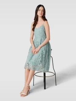 Jake*s Cocktail Cocktailkleid Mit Herz-Ausschnitt - Olivgrün Meliert