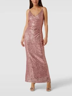 Paradi Abendkleid Mit Wasserfall-Ausschnitt - Rosé