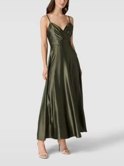 Paradi Abendkleid Mit Gehschlitz - Olivgrün