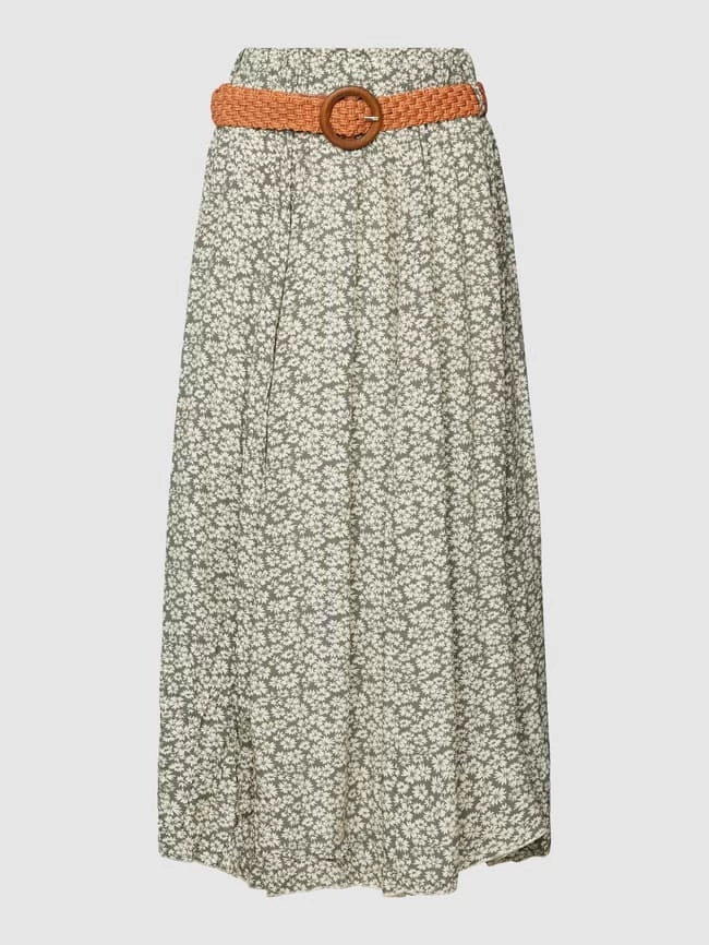 Apricot Midirock Aus Viskose Mit Gürtel - Khaki 3 Apricot Midirock Aus Viskose Mit Gürtel - Khaki – Bild 2