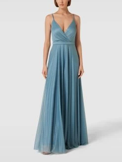 Jake*s Cocktail Abendkleid In Schimmernder Optik - Ozean Blau