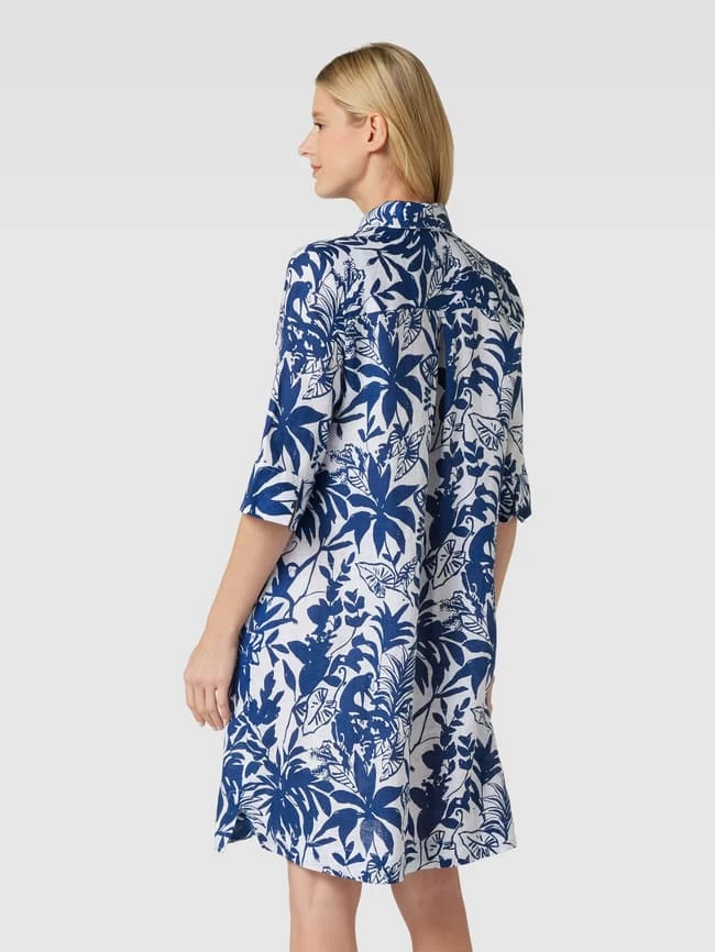 Christian Berg Woman Blusenkleid Aus Leinen Mit Allover-Print - Marineblau 7 Christian Berg Woman Blusenkleid Aus Leinen Mit Allover-Print - Marineblau – Bild 5