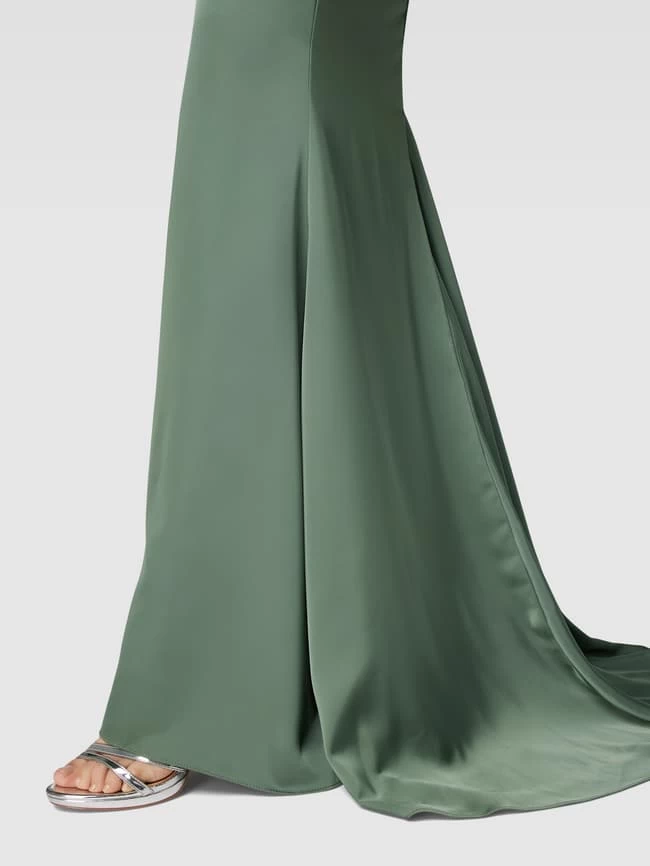 Mascara Abendkleid Aus Satin Mit Schnürung - Grün 5 Mascara Abendkleid Aus Satin Mit Schnürung - Grün – Bild 3