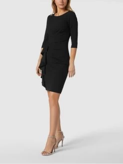 Paradi Cocktailkleid Mit Drapierung Und Volantbesatz - Schwarz