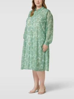 Marina Rinaldi Blusenkleid Mit Allover-Muster Modell 'DARSEN' - Mint