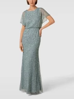 Christian Berg Cocktail Abendkleid Mit Paillettenbesatz - Schilf