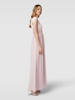 Jake*s Cocktail Abendkleid Mit Floraler Spitze - Rosé