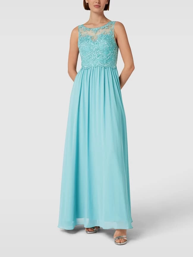 Laona Abendkleid Mit Ziersteinen Und Floralen Stickereien - Aqua Blau 3 Laona Abendkleid Mit Ziersteinen Und Floralen Stickereien - Aqua Blau