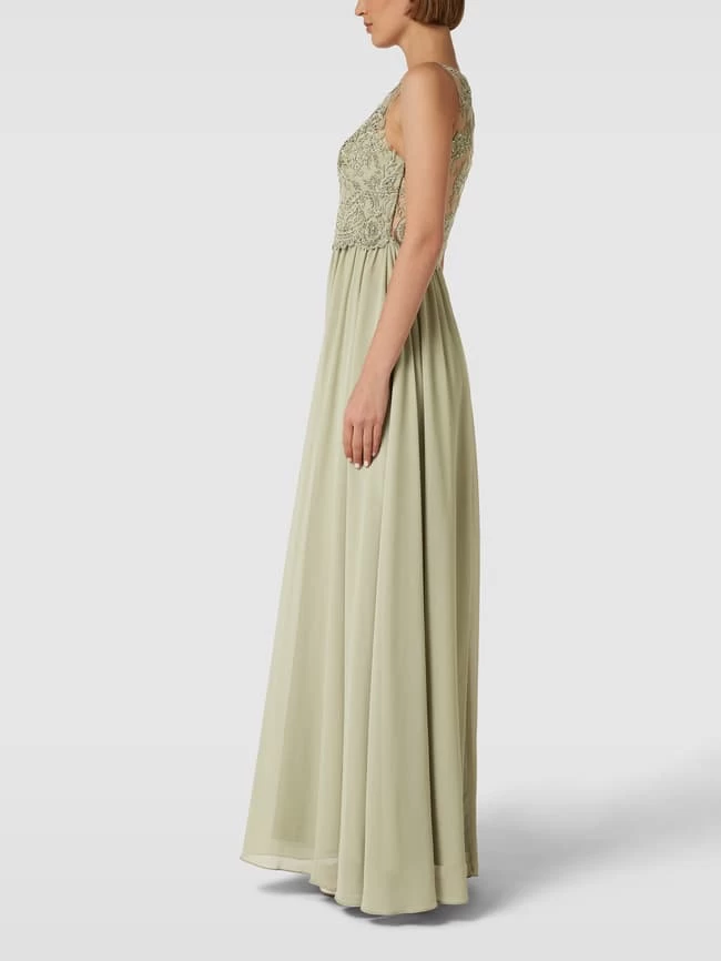 Laona Abendkleid Mit Floralen Stickereien - Olivgrün 6 Laona Abendkleid Mit Floralen Stickereien - Olivgrün – Bild 4
