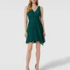 TROYDEN COLLECTION Cocktailkleid In Wickel-Optik - Smaragdgrün