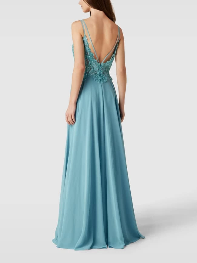 Luxuar Abendkleid Mit Zierbesatz - Bleu 7 Luxuar Abendkleid Mit Zierbesatz - Bleu – Bild 5